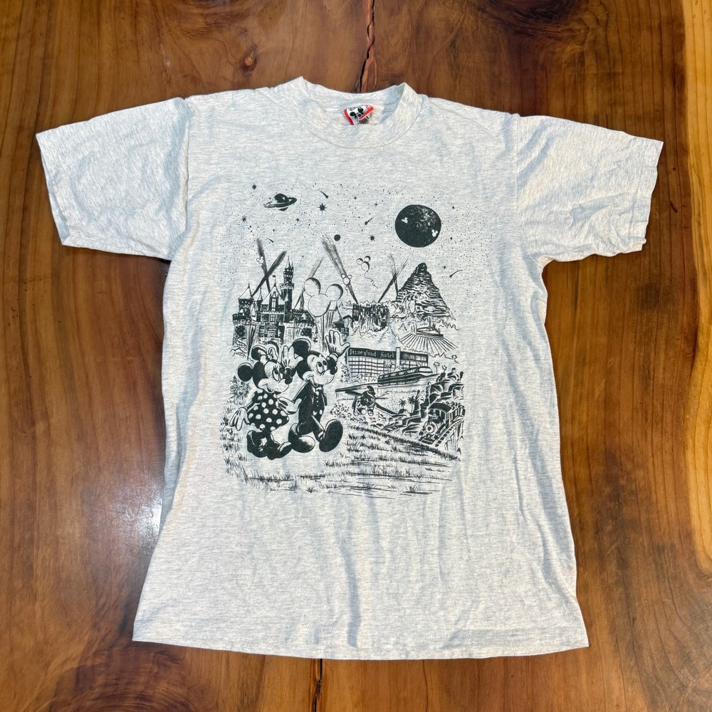 Vintage 90's Disneyland Hotel Shirt Designs Medium Cotton Tomorrowland Crew YY7